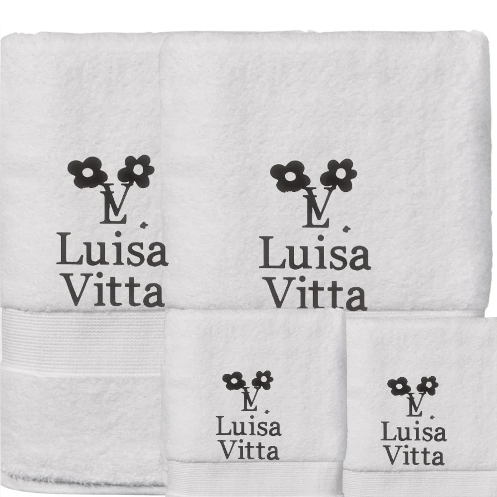 Personalized Embroidered Luxurious Bath Towel set 4 Monogrammed New